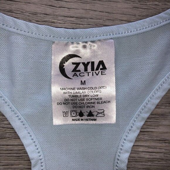 Zyia Active Racerback Knot Tank Top Womens Just a Cute Tank Blue Size Medium M - Picture 5 of 9